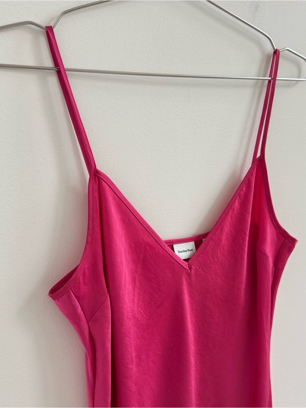Sunday Best Hot Pink Slip Dress - Picture 3 of 7